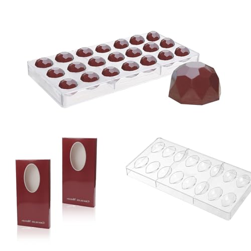 txuzong Moule à chocolat Lot de 2, Polycarbonate Transparent Rigide -
