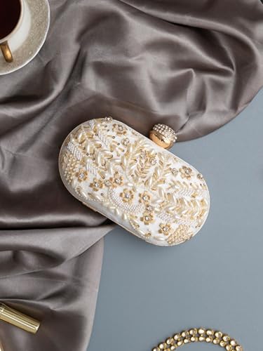 Image of THE TAN CLAN Elizah Zarozi Hand Embroidered Clutches for women Purses Luxury Evening Handbags for ladies