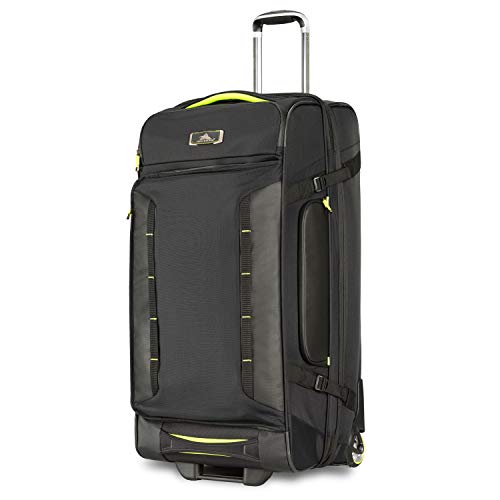 High Sierra AT8 Wheeled Upright Duffel Bag, Black/Zest, 32-Inch