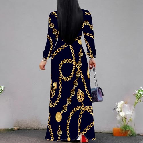 Image of PinkPatty Women's Long Sleeve Maxi Dress Plus Size Trendy Wedding Guest Wrap Dress with Pockets&Belt