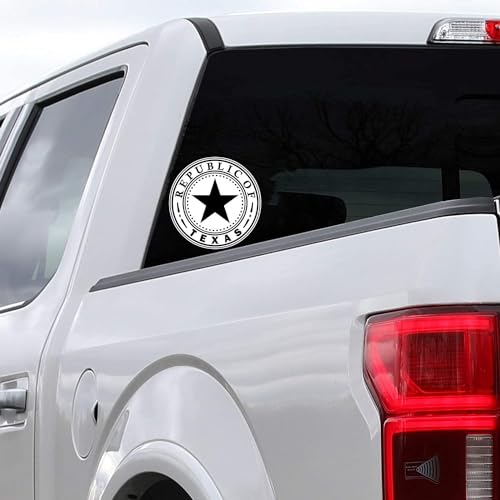 Image of eDesign 2-Pack Round Vintage Republic of Texas Sticker Vinyl Decal - 4 Inches - Texas Lone Star Sticker for Car Truck Van Window Bumper Laptop Tablet Cup Tumbler Water Bottle and Any Smooth Surface