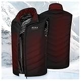 WXJHNYBS 3 Modos De Calefacción,Lavable Chaleco Térmico para Motocicletas,Caza,Senderismo,Esquís,21Heizzonen-S