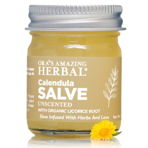 Image of Calendula Salve, Calendula Cream, Drawing Salve, Calendula Ointment, Ora's Amazing Herbal, Coconut Free Salve made with Organic Calendula and Licorice Root, 1 oz