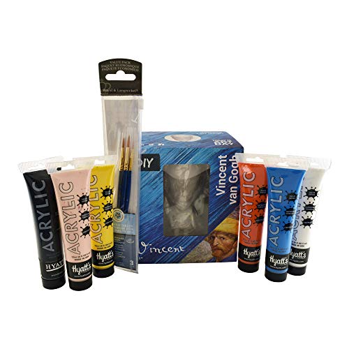 Today is Art Day, Art History Heroes Figurine, DIY Vincent van Gogh with Paint and Brushes Set