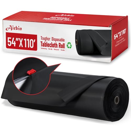 Plastic Table Cloth, 110 Ft x 54 In Plastic Table