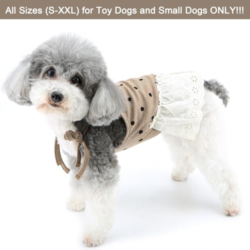 Zunea Vestidos de bolinhas para cães pequenos para meninas, vestido de princesa de verão, roupas par