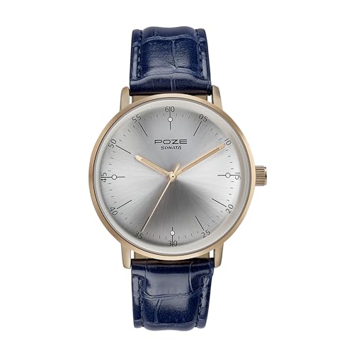 Sonata Poze Quartz Analog Silver Dial Leather Strap Watch for Men-SP70036WL01W (B0CXDQNQWM) Amazon Price History, Amazon Price Tracker