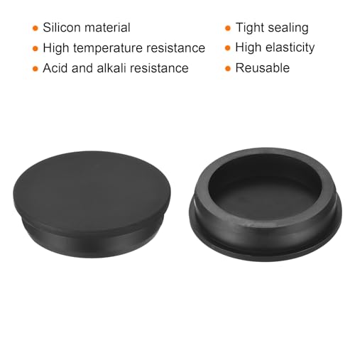 Image of uxcell High Temp Silicone Plug Mount Dia 66.3mm /2.61 inch t Shaped Rubber Stopper Hole Plugs for Powder Coating Plating Waterproof Plugs Sealing Plugs Black Pack of 3(OD 72.5mm)