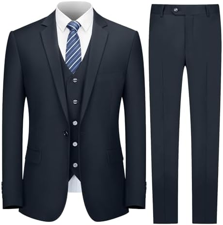 Cooper & Nelson Men's Suit Slim Fit, 3 Piece Suits for Men, One B...