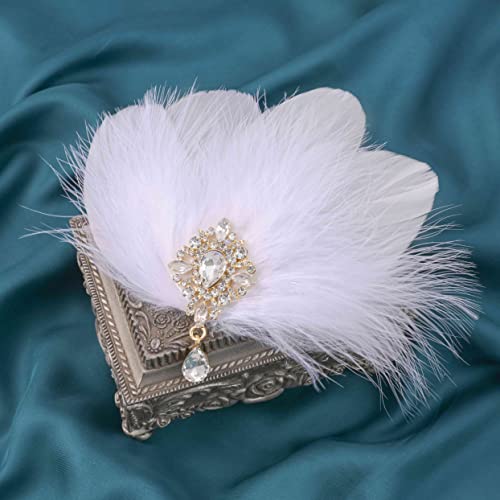 Fashey 1920S Headpieces Flapper Hair Clips Peacock Feather Hair Clips Flapper Feather Headband Gatsby Hair Pins 20S Headband Party Prom Hair Accessories For Women And Girls (Pack Of 1) #TOP10