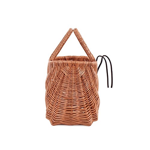Panier Avant Vélo En Osier Rétro - Tressé Naturel Beige - Dimensions 14"x9"x8" - Occasion Bon état