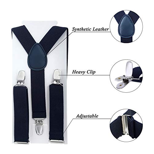 Image of Kids Suspender Bowtie Necktie Sets - Adjustable Elastic Classic Accessory Sets for 6 Months to 13 Year Old Boys & Girls
