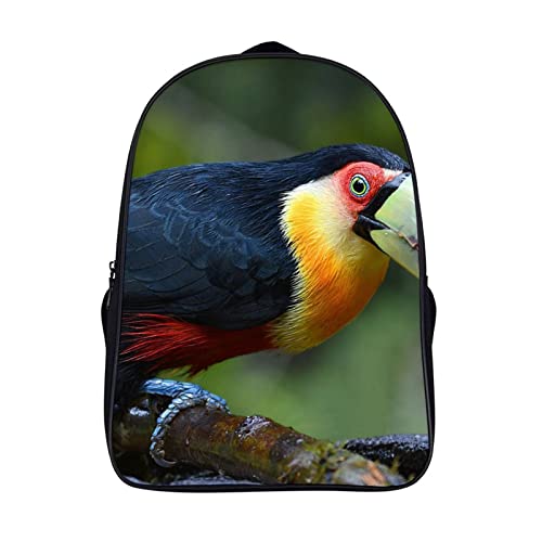 Mochila escolar de tucán y moda juvenil con estampado 3D cool de tamaño 40x28x16cm