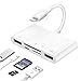 Produktbild iPhone SD TF Kartenleser, 5 in 1 iPhone Kartenleser Lightning USB Adapter USB Kamera Adapter iPhone USB 2.0 Buchse Female OTG Adapter Kompatibel mit iPhone 14/13/12/11/X/8/7/Pad i-OS 9.2 or Later