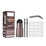 Eyebrow Stamp and Eyebrow Stencil Kit - Eyebrow Stamp Stencil Kit - 3 in 1 Hairline Shadow Powder with 10 Styles Reusable - 2 Eyebrow Pen Brushes - Makeup All-Day Wear