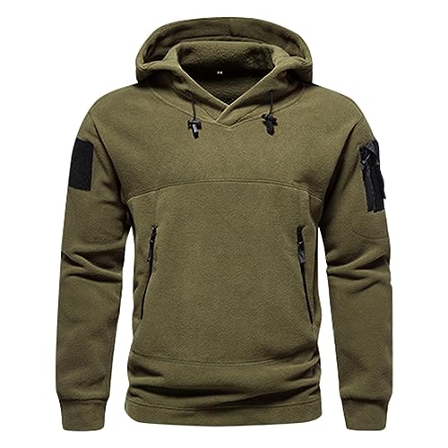 Ymosrh Men's Hoodies, Long Sleeve Polar Fleece Outdoor Hiking Pullover Tactical Hooded Sweatshirts with Pockets, S-2XL4