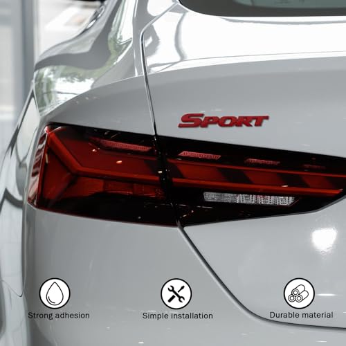 Image of Universal 4X4 Emblem Badge 3D Logo, Emblem Sticker, 3D Fender Badge Decal Car Sticker, Full Coverage Adhesive Replacement Compatible with Toyota 4Run, Tun Truck Pickup Model (Sport, Red)