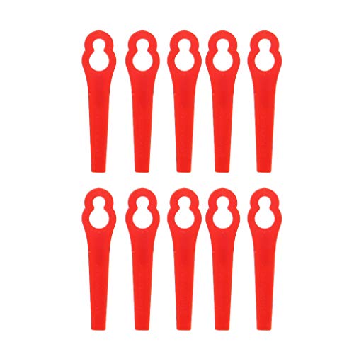 Yintiod 10 Pieces Plastic Trimmer Blades Replacement Lawnmower Garden Grass Cutter Parts