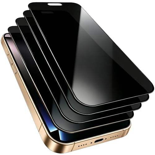 Image of 4 Pack Privacy Screen Protector for iPhone 16 Pro Max 6.9 Inch | Tempered Glass for iPhone 16 ProMax Anti-Peeping Anti-Blue light Frame Full Coverage Anti-Scratch