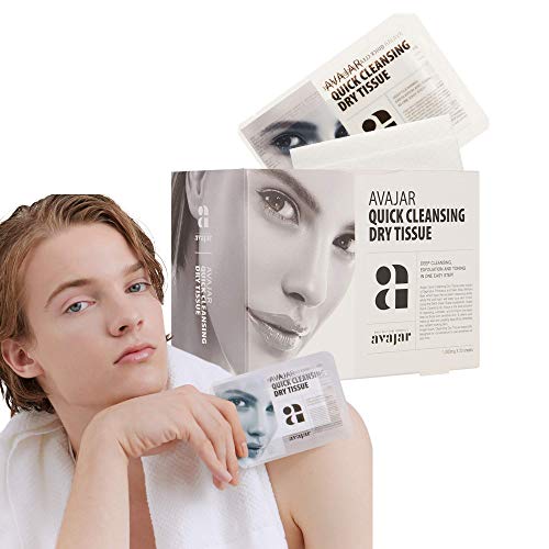 Travel Friendly Face Cleanser, Quick Cleansing Dry Tissue 20 Packs - Dry Facial Wipes Makeup Remover Travel Size, Exfoliating Wipes For Face