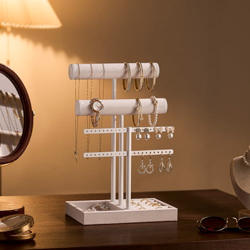 Image of Jewelry Organizer Stand for Necklaces, Bracelets, Earrings, Rings, PW