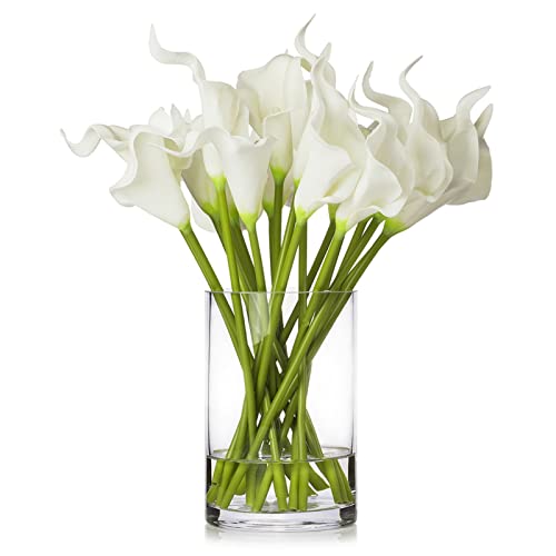 ENOVA FLORAL 20 Pieces Real Touch Lilies Artificial Flowers with