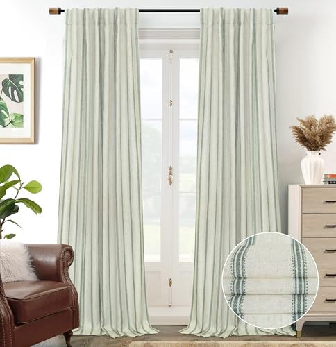 DriftAway Farmhouse Linen Blackout Curtains 108 Inches Long for Bedroom