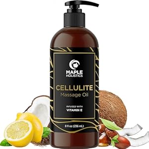 Advanced Anti Cellulite Massage Oil – Skin Tightening Anti Cellulite Oil for Thighs and Bum – Loose Skin Firming Body Oil for Massage Tools with Body Sculpting Essential Oils for Skin (Citrus Scent)