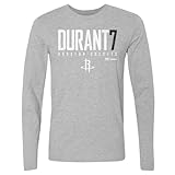 500 LEVEL Kevin Durant Houston Rockets Elite Long Sleeve Shirt (Heather Gray, Large)