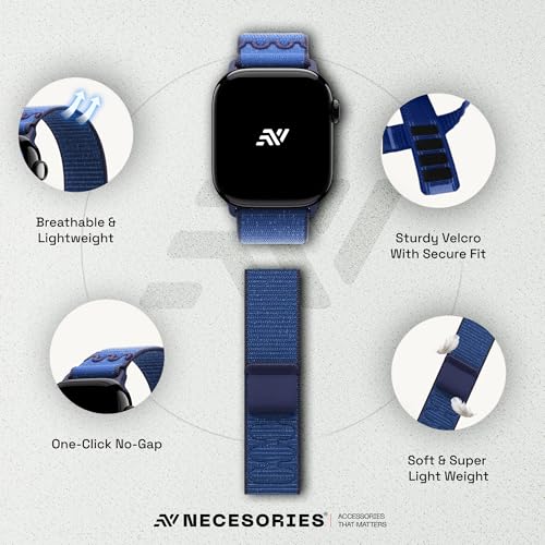 Image of Velcro Sport Nylon Strap Compatible with Apple Watch Strap Ultra 3 /2 /1(49mm), Series 11 /10(46mm), Series 9 /8 /7(45mm), SE3 /SE2 /Series6 /5 /4(44mm),unisex