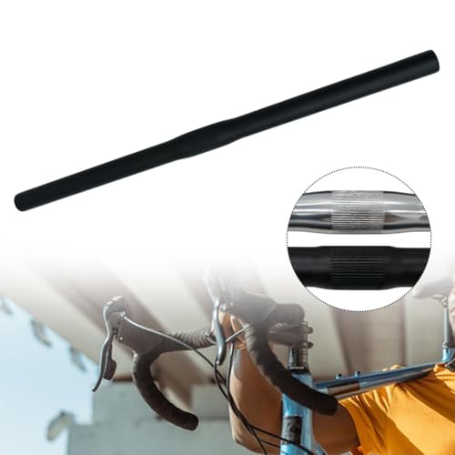 Road Bike Handlebar Flat Bar Riser Bar Sturdy 1 inch Clamp Reliable Bicycle Handlebar Aluminum Alloy for Mountain Road Bikes, Matte Black 43cm2