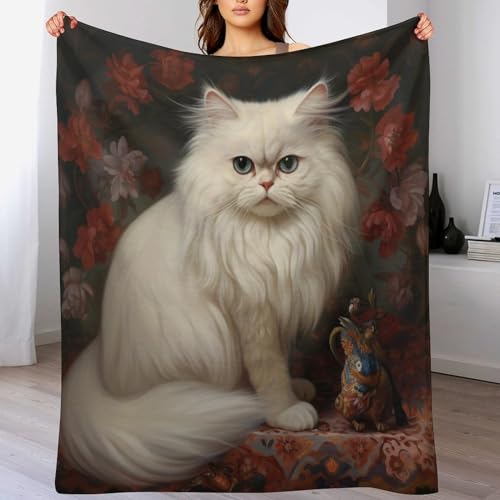 Couverture polaire animal chat plaid canapé flannel doux lit 130x180