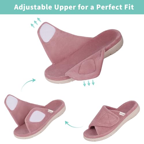 Garonne Women's Adjustable Wrap Open-toe Slippers with Arch Support, Summer House Shoes for Women Indoor/Outdoor2