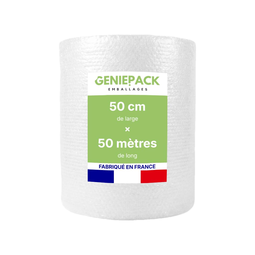 Film À Bulles Professionnel 50 cm x 50 m 60 Microns Bulles 10mm Protection Emballage Colis Déménagement Antichoc