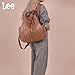 Montana West x Lee Puffer Backpack Purse for Women Quilted Travel Fashion Backpack Daypack Ladies Casual Drawstring Bag Brown LEE49-002BR