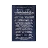 Titanic Ship Blueprint Poster - Large Vessel Engineering 