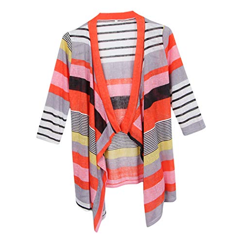 menolana Feminino 3/4 Manga Aberta Na Frente Kimono Cardigan Drape Cardigan Casaco Leve - M vermelho