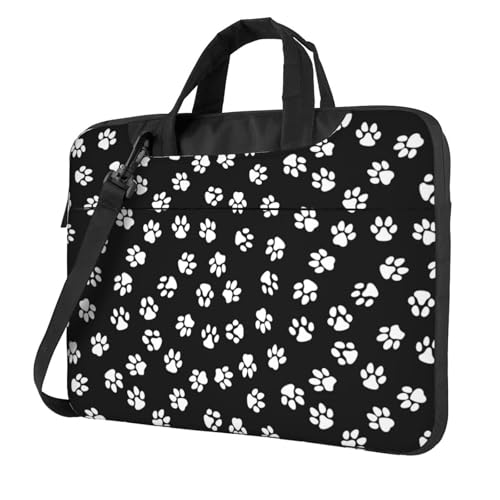 Sac à bandoulière pour ordinateur portable à motif empreintes de pattes pour le quotidien