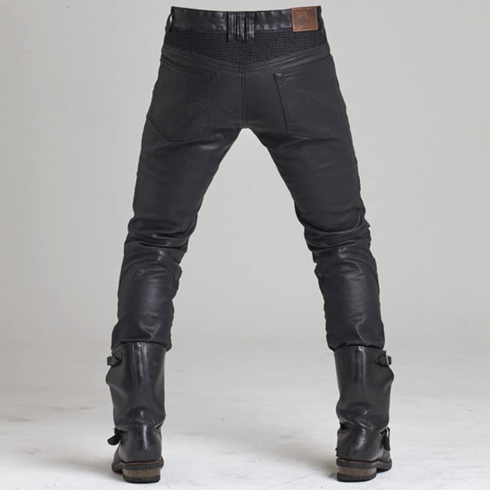 Pantaloni Moto Tessuto Impermeabile Uomo Protezione Motorcycle Pantaloni Rinforzato Slim Fit Armature Pants, 4 X Pad di Protezione