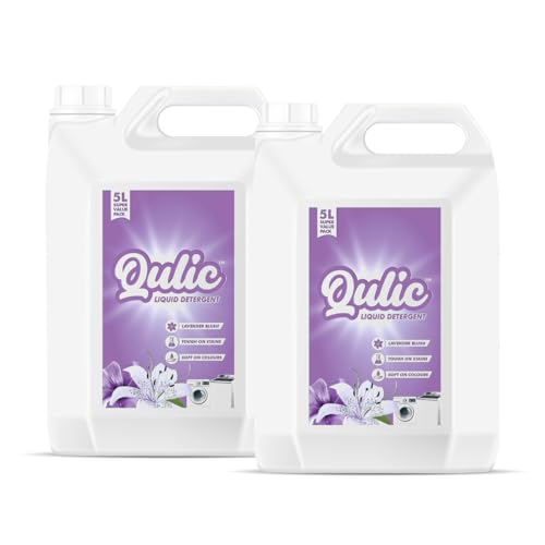 Image of Qulic Blush Liquid Detergent 10 Liter | Laundry Liquid Detergent for Washing Machine Advanced Formulated with Lavender Fragrance | For Top Load & Front Load - 5 l (Pack of 2)