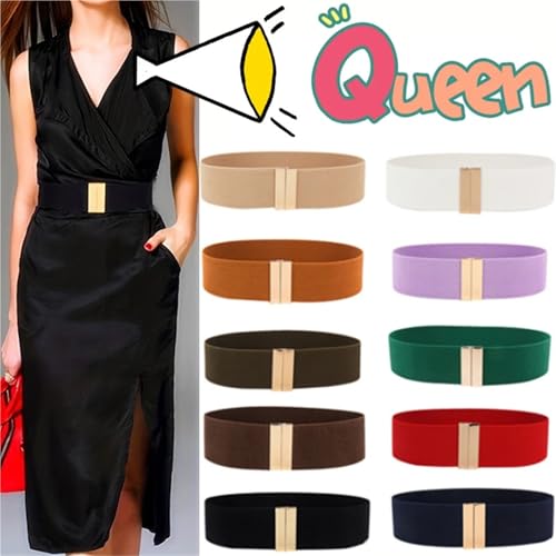 Fashion Women Elastic Band Wide Belts Simple Down Coat Waist Belt Female Buckle Strap Dress Decoration Accessories Ladies2