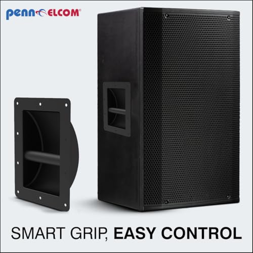 Image of PENN ELCOM Recessed Steel Bar Speaker Cabinet Handle (22 * 16.2 * 22) High-Strength - Precision Drill Holes - Ideal for Upgrading or Replacing Damaged Handles on Large Boxes | Black