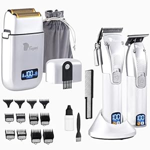 Fagaci Hair Clippers for Men & Double Foil Shavers, Barber Clippers for Hair Cutting, Cordless Hair Clippers and Trimmers Set, Maquina de Cortar Cabello, 5 Speeds Electric Shavers for Men