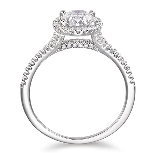 Cgsring Moissanite Rings 8X6Mm 1.5 Carat D Color Vvs1 Oval Cut Hidden Halo Moissanite Engagement Ring For Women Size 4-12 (7) #TOP2