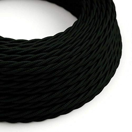 Braided Fabric Cable 3m 3 Core 0.75mm² (18AWG) Vintage Twisted Electrical Wire for DIY Lamps, Industrial Pendant Lights & Hanging Lighting - 3 Conductor Cloth Covered Textile Flex (White)
