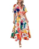Photo Gallery cffvdiz arancia,m, donna estate floreale stampato bolla manica boho vestito a-linea maxi abiti Photo Gallery cffvdiz arancia,m, donna estate floreale stampato bolla manica boho vestito a-linea maxi abiti