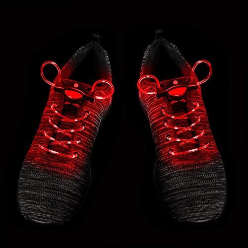 UltraByEasyPeasyStore 2 Paare Rot LED Schnürsenkel Leuchten Blitzende Faserglühschnüre Erwachsene Kinder Party Laufen Nacht Sicherheit Rave Hip Hop Stiefel Tanzschuhe