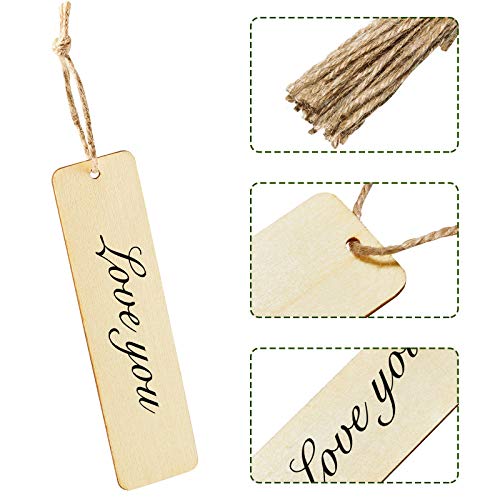 image for Zonon Wood Blank Bookmarks DIY Wooden Craft Bookmark Unfinished Wood H
