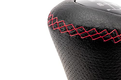 Bc Corona 1 Pommello Leva Corto 27Mm Modelo Sport Pomello Cambio Leva Auto En Pelle Colore Nero/Rosso - 8