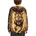 Zanxiantu Cool Lion Boys Hoodie for Kids Age 8-10 Fashion Sweatshirt Children Long Sleeve Hoodies for Child Fall Hooded Sweatshirts for School Outdoors Outfits with Kangaroo Pocket
